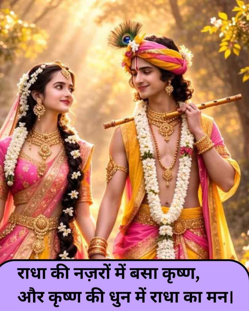 Radha Krishna Shayari in Hindi 2 Line