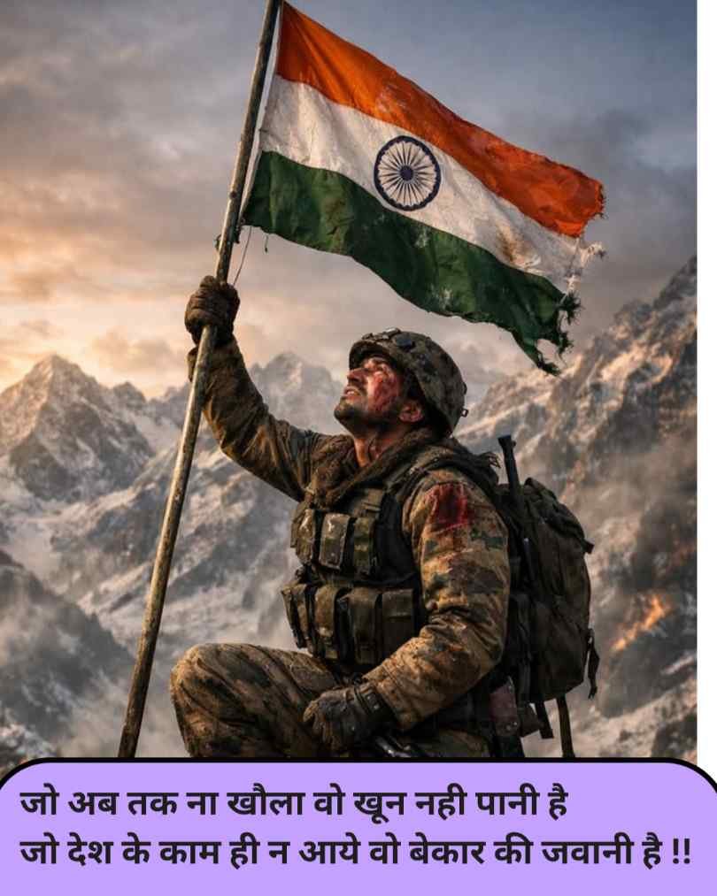 देश भक्ति शायरी दो लाइन हिंदी मे